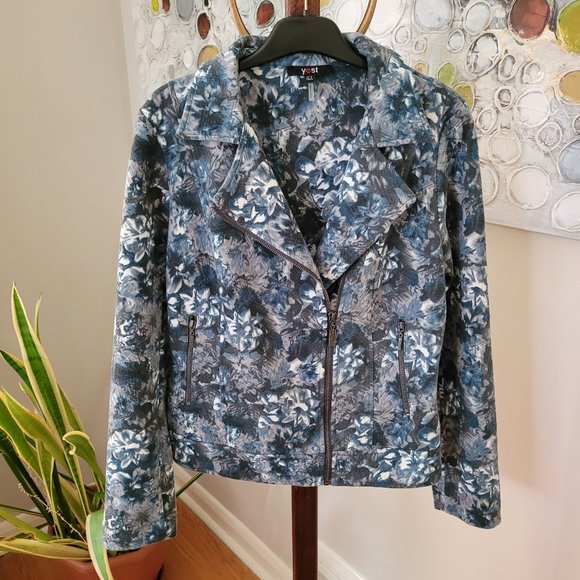 Yest Floral Moto Jacket US 6 - Picture 1 of 10